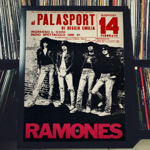  - FRAMED CONCERT POSTER - Ramones - Feb. 14, 1980 - Palasport - Reggio Emilia - Italy
